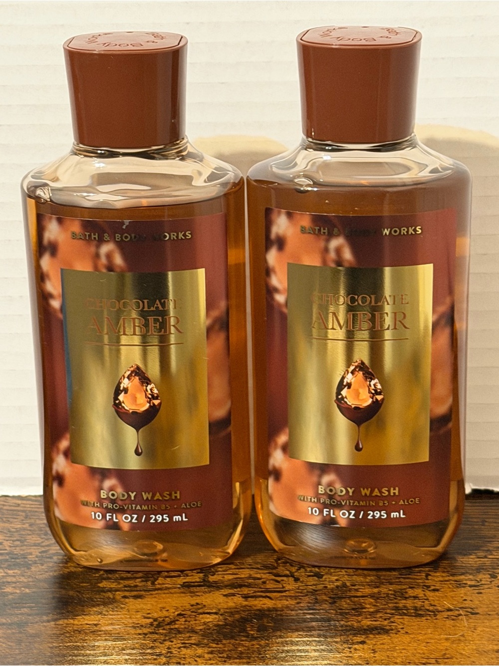 2 Chocolate Amber Body Washes by Bath & Body Works, New, Vanilla Orchid